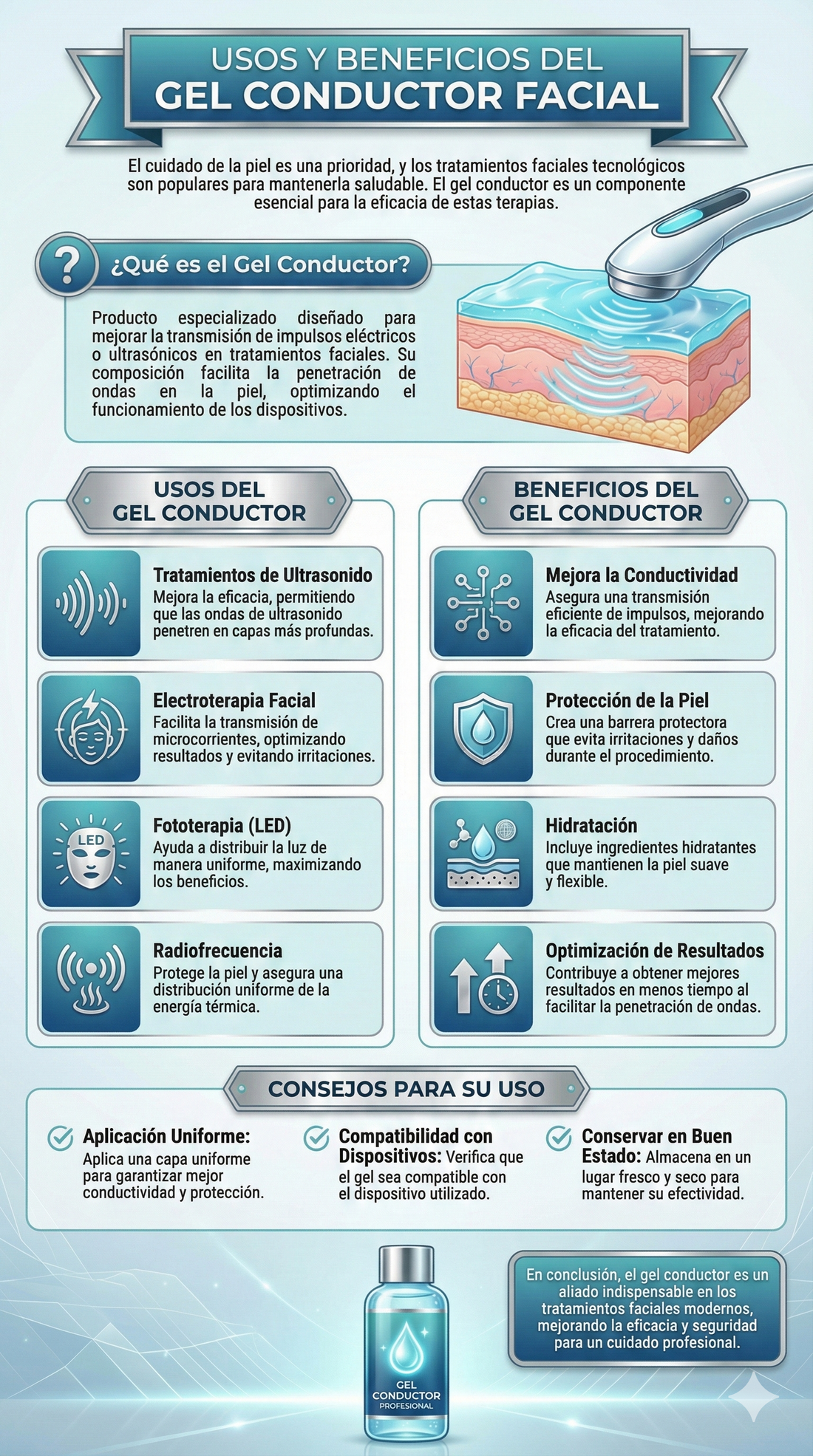Gel Conductor para Tratamientos Faciales y corporales