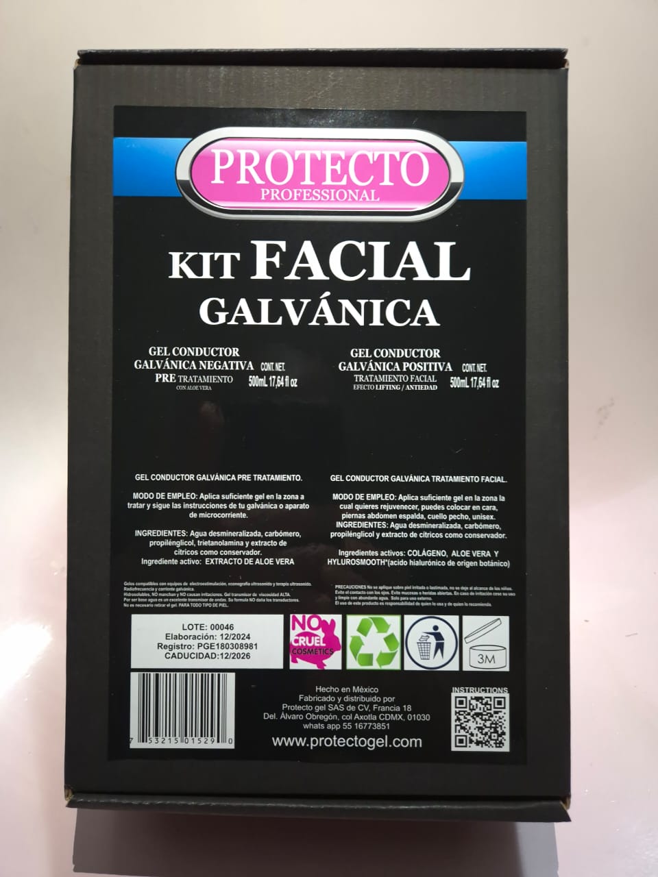 Kit Gel Facial Galvánica Pre Y Tratamiento