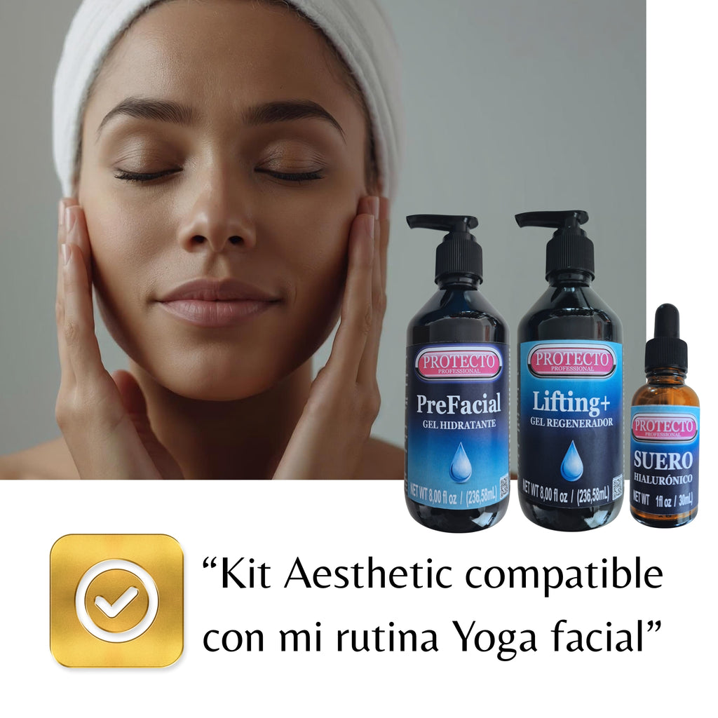 Kit Facial Aesthetic Prefacial Humectante con Aloe Vera, Regenerador Facial con Hialurónico