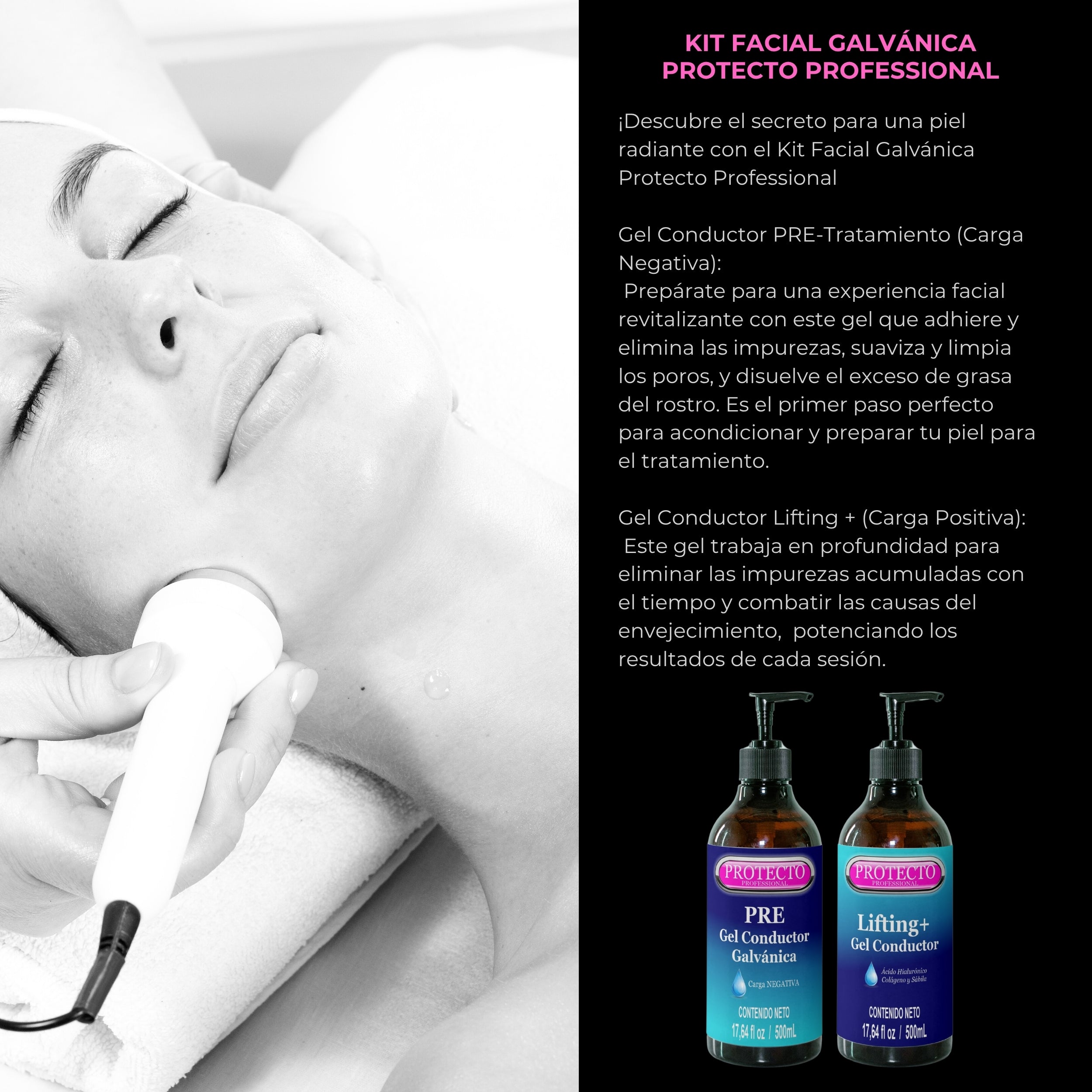 Kit Gel Facial Galvánica Pre Y Tratamiento