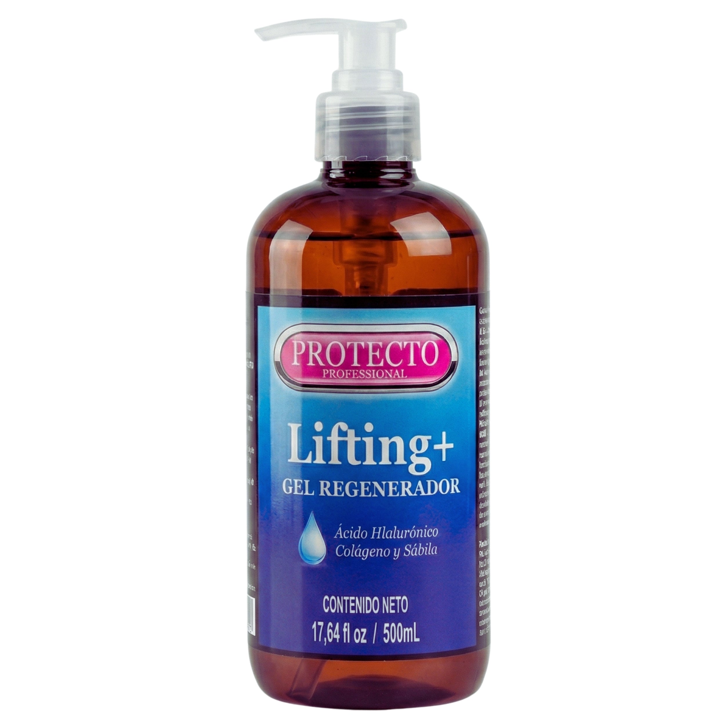PROTECTO PROFESSIONAL Gel Lifting+ Regenerador Facial y Corporal con Ácido Hialurónico, Colágeno y Sabíla (500ml)